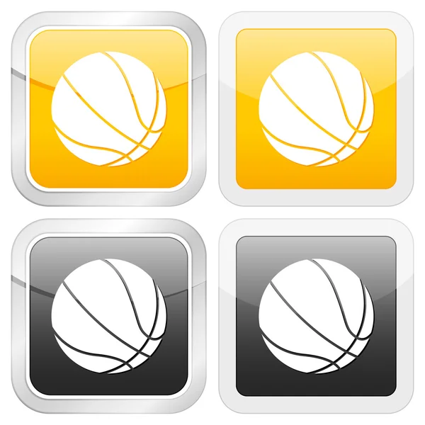Kare simgesi Basketbol — Stok Vektör