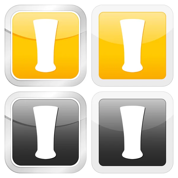 Square icon beer glass — Stock Vector
