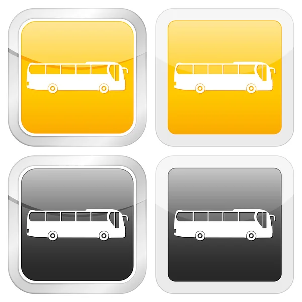 Ikona kwadratu autobus — Wektor stockowy