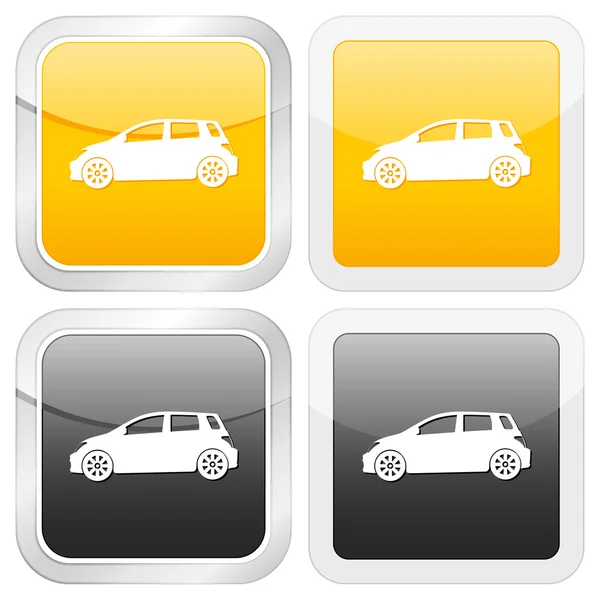 Kwadratowe ikona samochodu — Wektor stockowy
