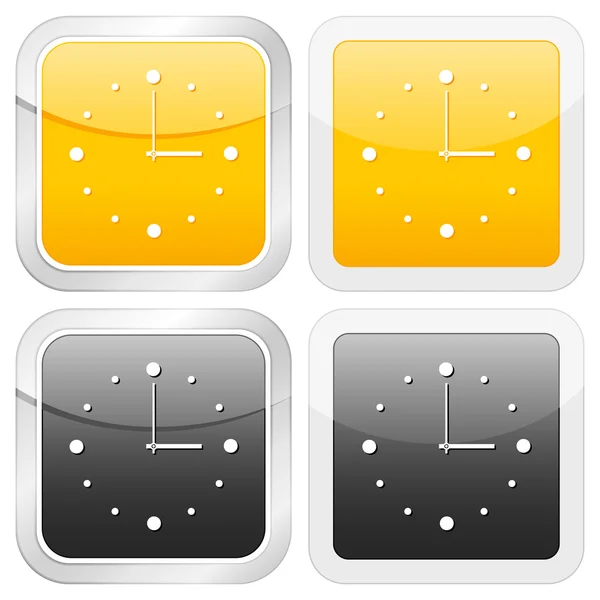 Square icon clock — Stock Vector