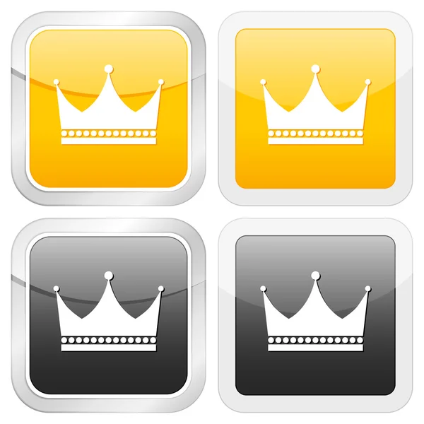 Square icon crown — Stock Vector