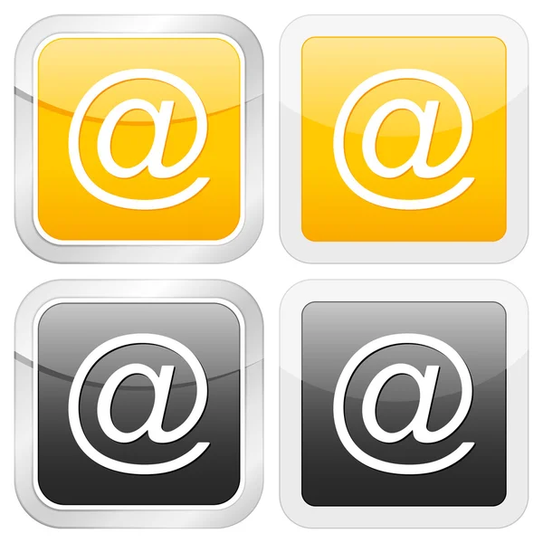 Cuadrado icono correo electrónico — Vector de stock