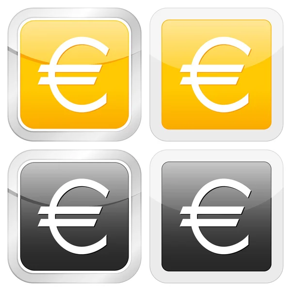 Icona quadrata euro — Vettoriale Stock