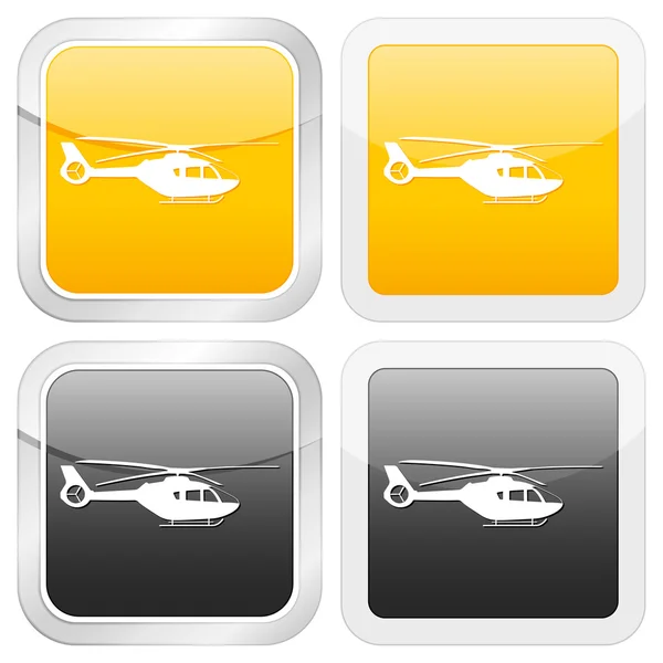 Helicóptero ícone quadrado —  Vetores de Stock
