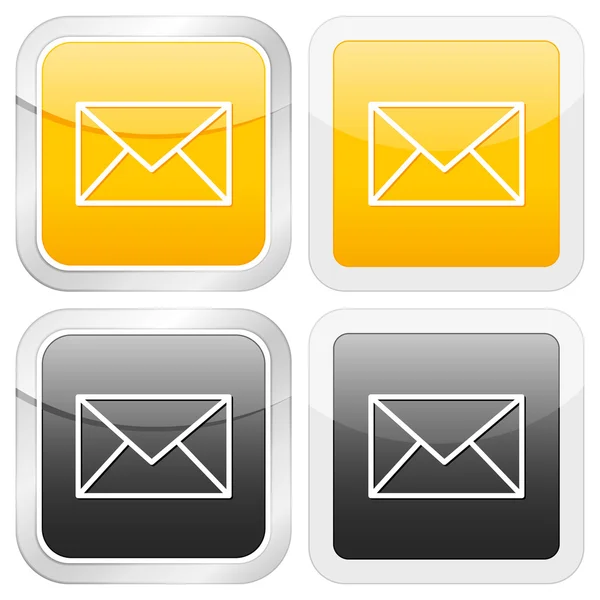 Négyzet alakú ikon mail — Stock Vector