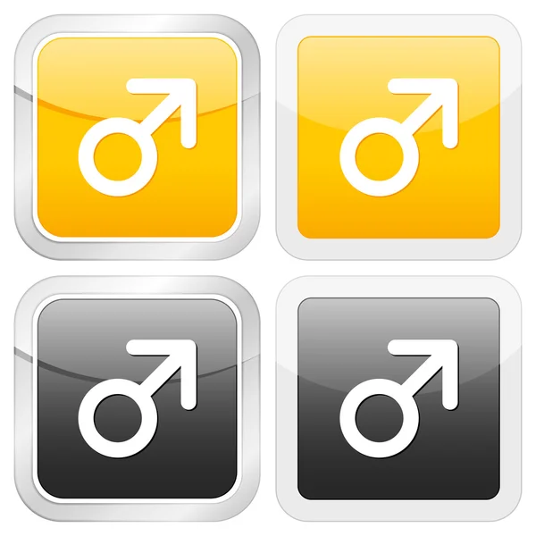 Vierkante pictogram man symbool — Stockvector