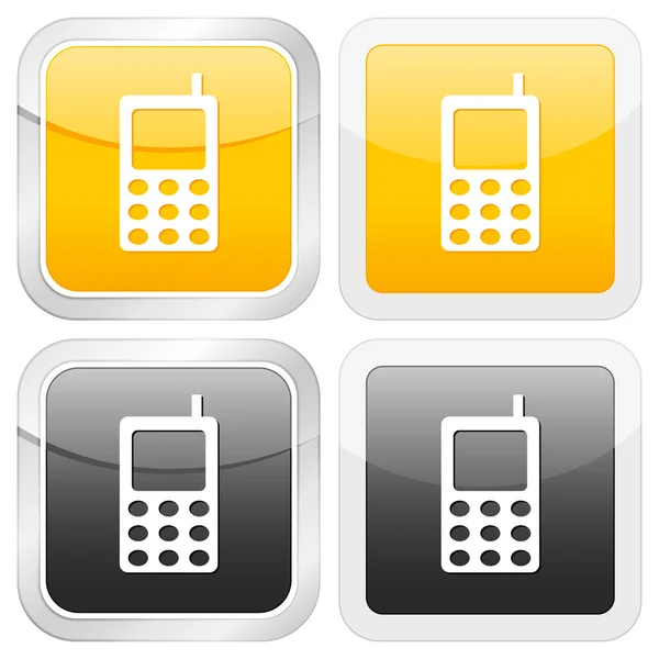 Kwadratowe ikona telefonu komórkowego — Wektor stockowy