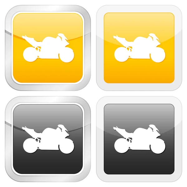 Čtvercovou ikonu motocyklu — Stockový vektor