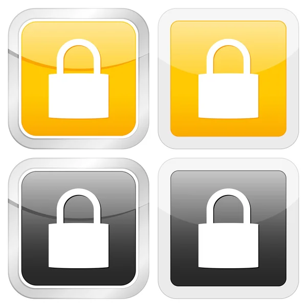 Square icon padlock — Stock Vector