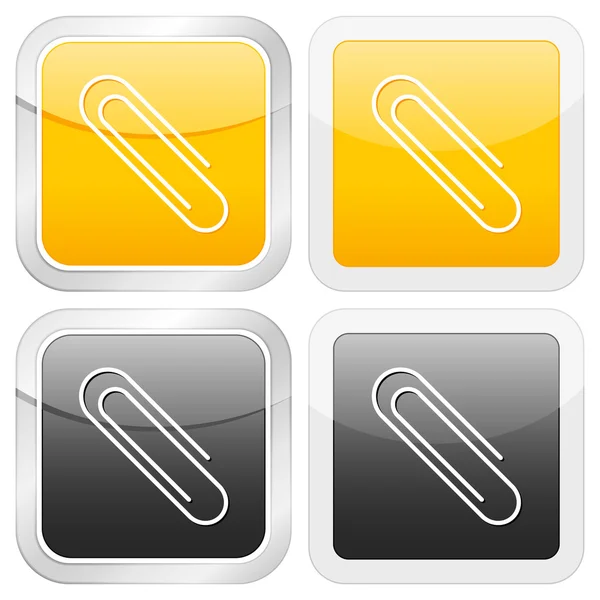 Vierkante pictogram papper clip — Stockvector