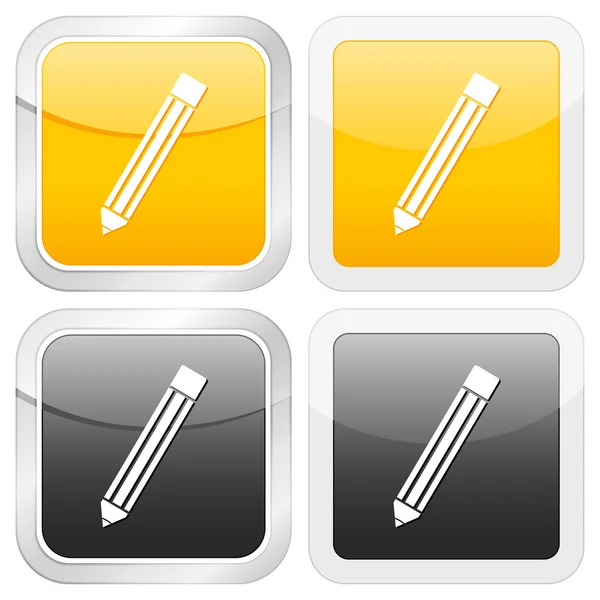 Čtvercová ikona tužka — Stockový vektor