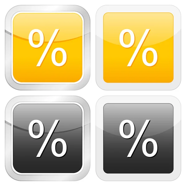 Porcentaje de icono cuadrado — Vector de stock
