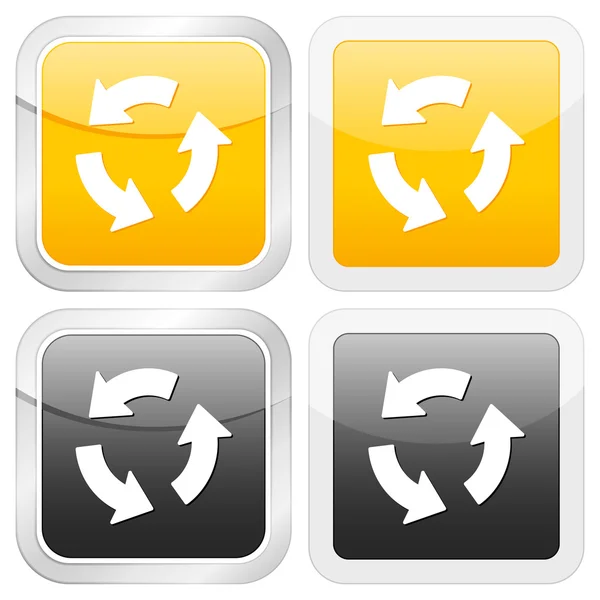 Vierkante pictogram recycle — Stockvector