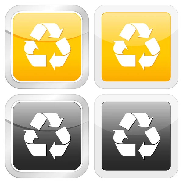 Icône carrée recycler symbole — Image vectorielle
