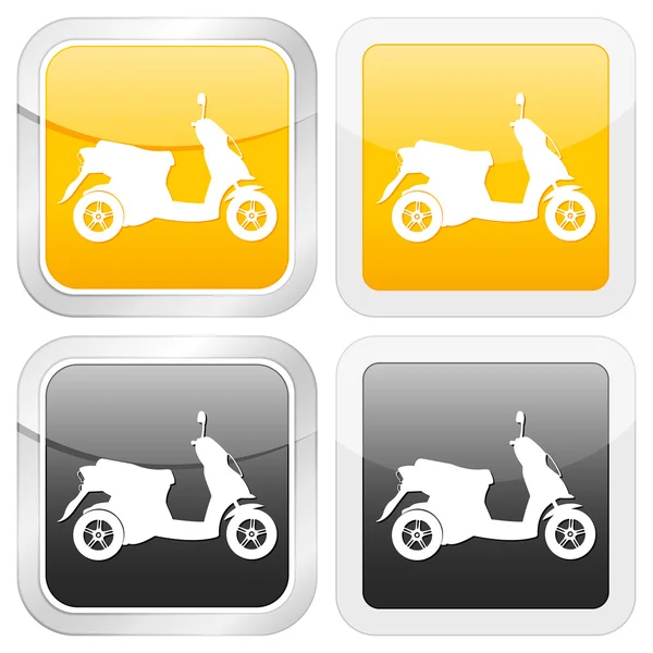 Vierkante pictogram scooter — Stockvector