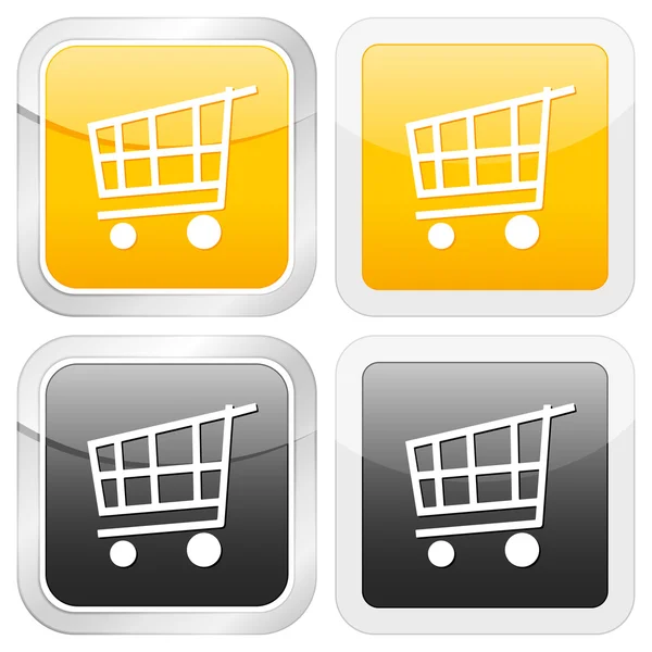 Square icon shopping cart — Stock Vector
