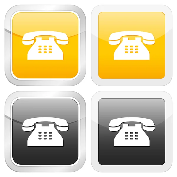 Square icon telephone — Stock Vector