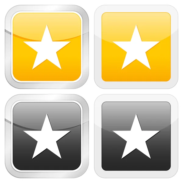 Estrela ícone quadrado —  Vetores de Stock