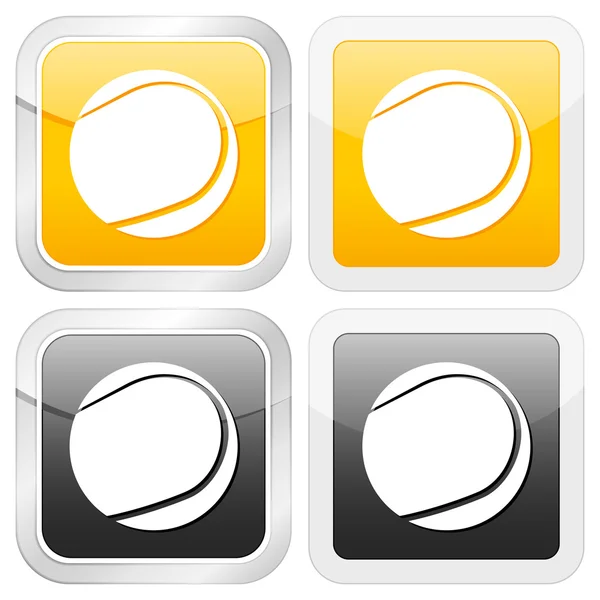 Square icon tennis ball — Stock Vector