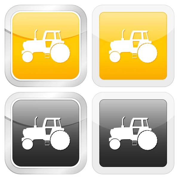 Négyzet alakú ikon traktor — Stock Vector
