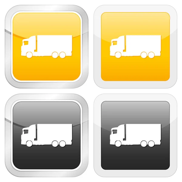 Négyzet alakú ikon teherautó — Stock Vector