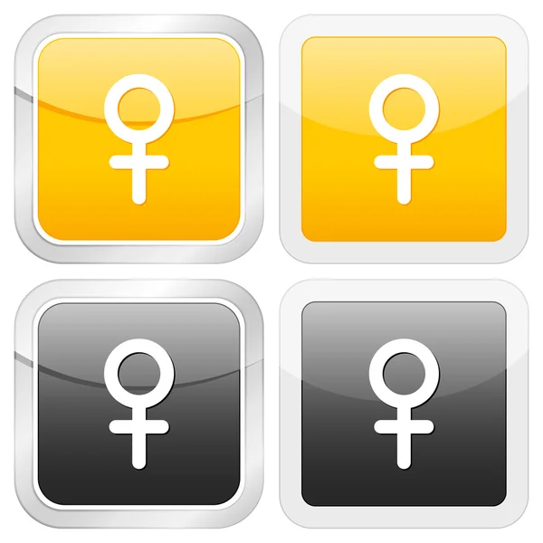 Négyzet alakú ikon nő szimbólum — Stock Vector