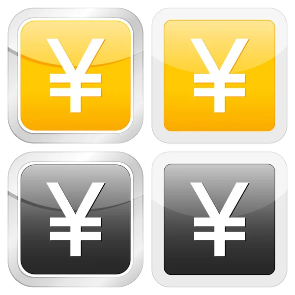Icône carrée yen — Image vectorielle
