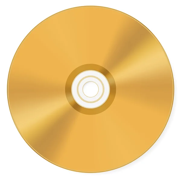 Guld kompakt disk — Stock vektor