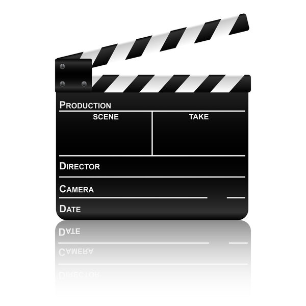 Film slate with reflection