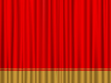 Red gold curtain clipart