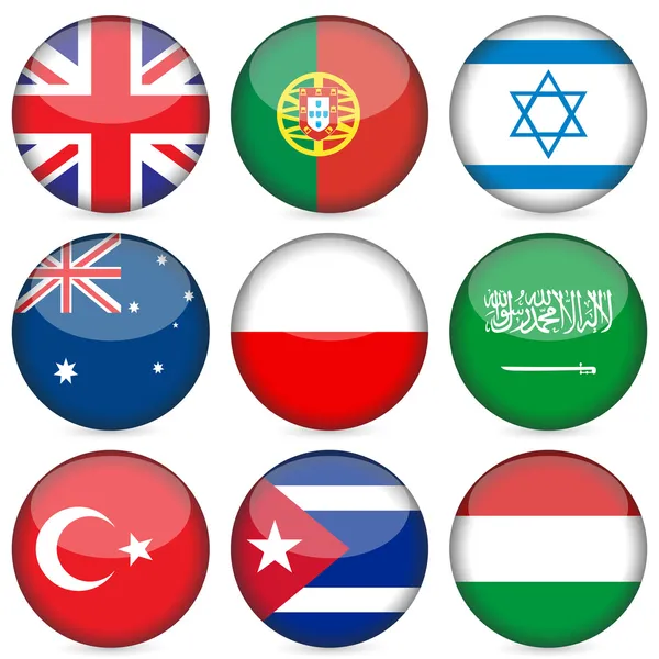 Set icona bandiera nazionale 4 — Vettoriale Stock