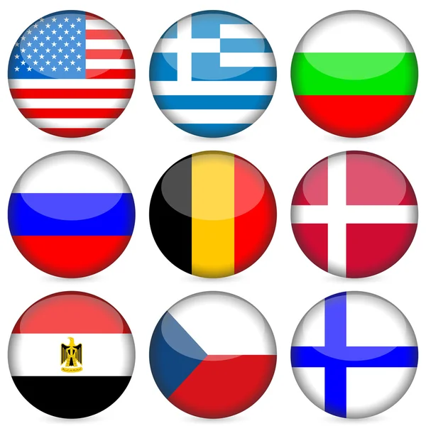 Set icona bandiera nazionale — Vettoriale Stock
