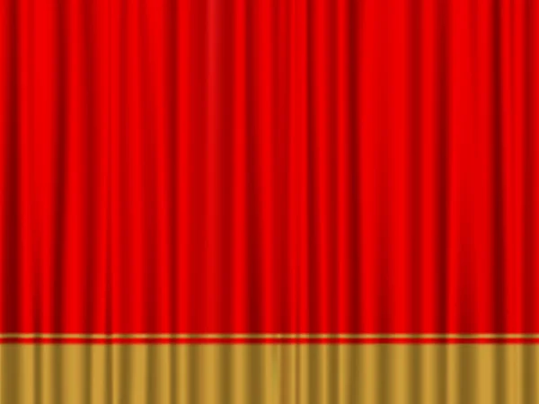 Röd guld gardin — Stock vektor