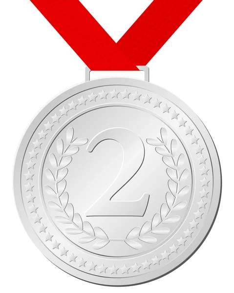 Medalla de Plata — Vector de stock