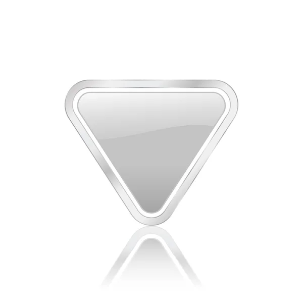 Driehoekige pictogram zilver — Stockvector