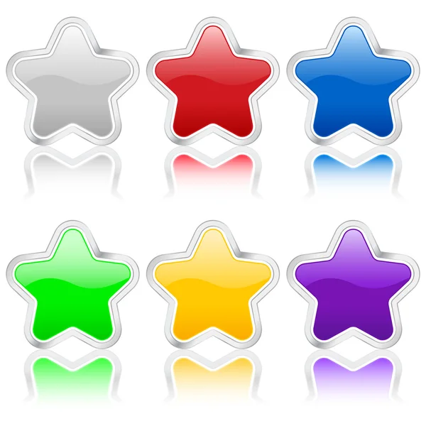 Icona delle stelle con contorno metallico — Vettoriale Stock