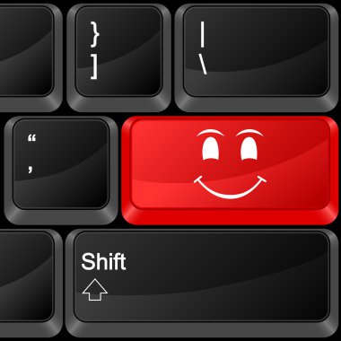 bilgisayar düğmesi gülümsemek yüz