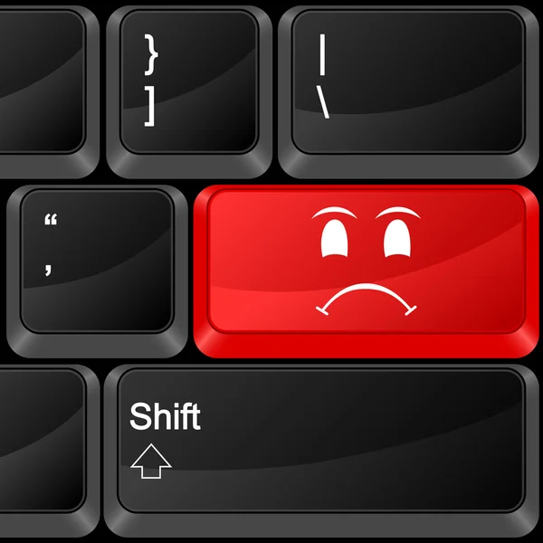 Computer button angry face — Stock Vector