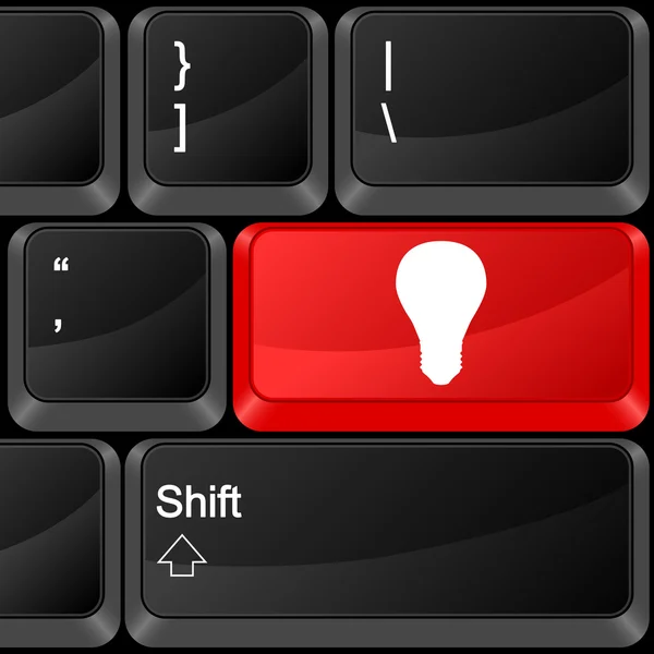 Ampoule bouton ordinateur — Image vectorielle