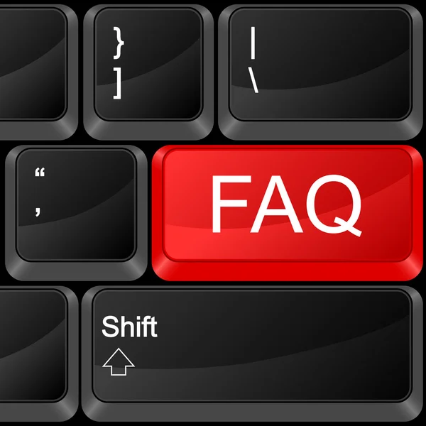 stock vector computer button FAQ