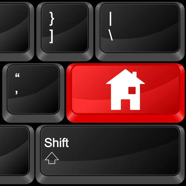 Ordinateur bouton maison — Image vectorielle