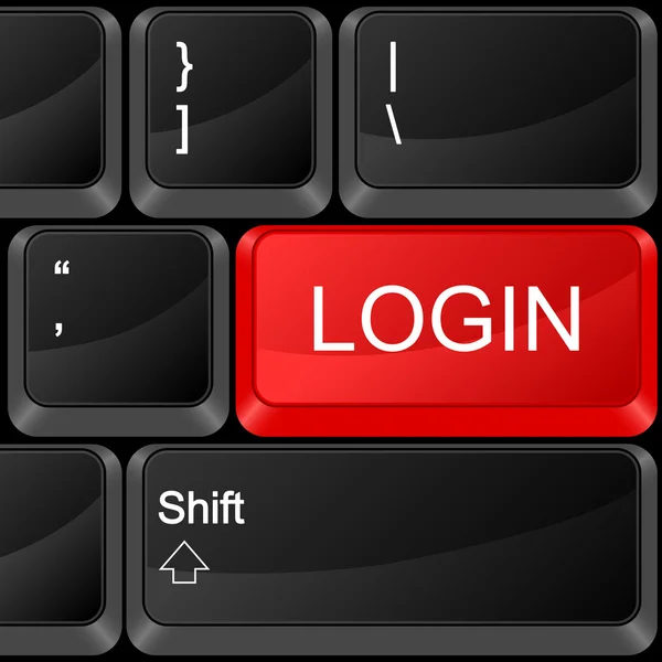 Computer knop login — Stockvector