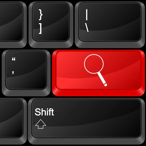Loupe bouton ordinateur — Image vectorielle