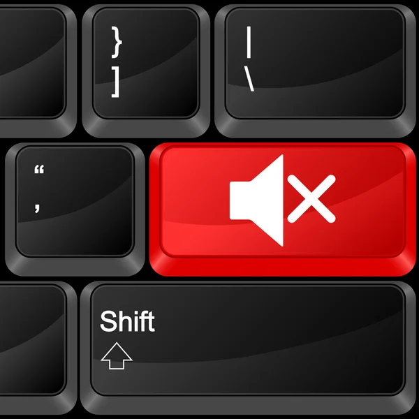 Computer button mute — Stock Vector