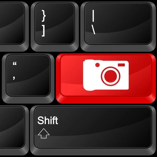 Computer button photography — Stock Vector
