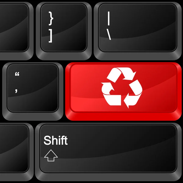 Computer button recycle — Stock Vector