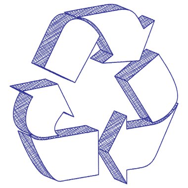 3D drawing recycling symbol clipart