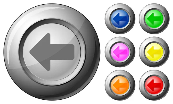 Flèche du bouton Sphère gauche — Image vectorielle