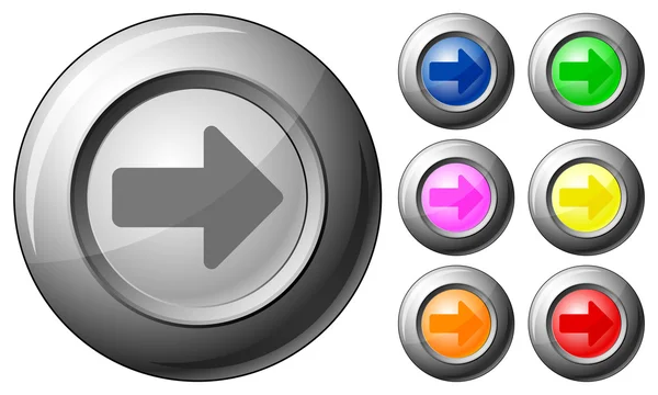 Esfera botón flecha derecha — Vector de stock